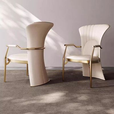Good price Light Luxury Premium Leather Chair Stainless Steel Modern Minimalist Dining Chair online